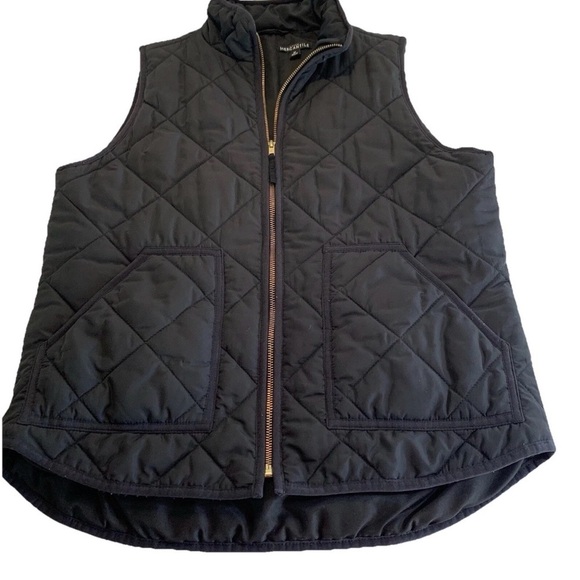 J. Crew Jackets & Blazers - J.Crew Mercantile XXS Black Quilted Puffer Vest Gold Zip Classic Preppy